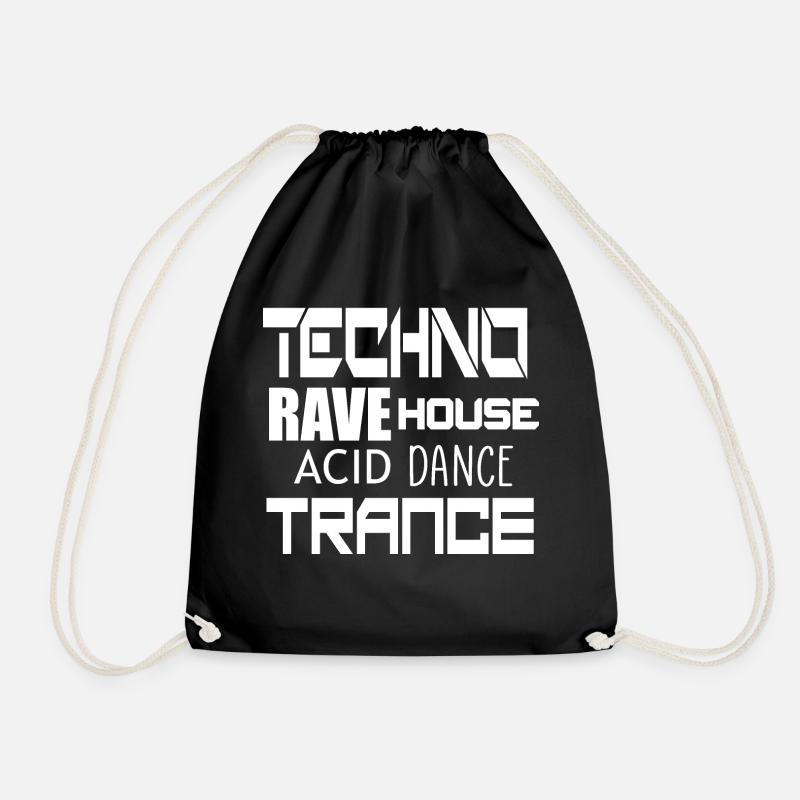 Techno Trance Tanz - Turnbeutel - Schwarz