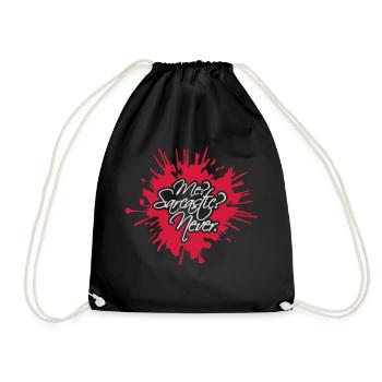 me sarcastic never quote - Drawstring Bag - black - Front