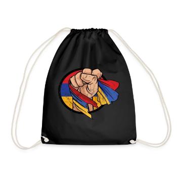 Armenia Power Faust Armenia Flag Armenian - Drawstring Bag - black - Front