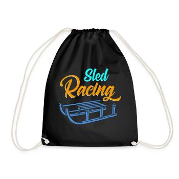 Sled Racing Retro Sledding Designs Present Gift - Turnbeutel - Schwarz - Vorne