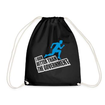 run better than government - Drawstring Bag - black - Front