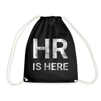 Human Resources HR is here - Drawstring Bag - black - Front