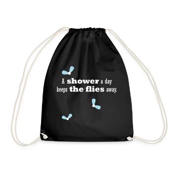 A shower a day keeps flies away HD - Turnbeutel - Schwarz - Vorne