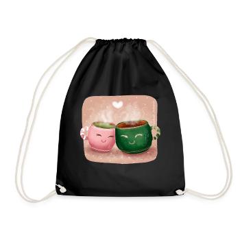 Cups of Love - Drawstring Bag - black - Front