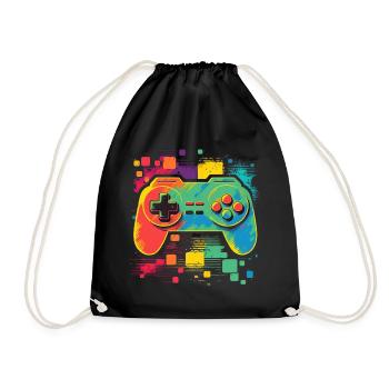 Retro Console - Drawstring Bag - black - Front