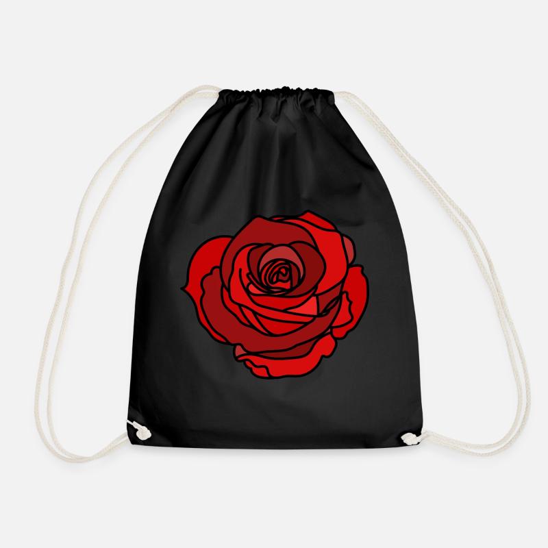 Rose - Turnbeutel - Schwarz
