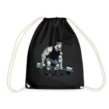 Viking Fitness Motif Norseman Warrior Viking - Drawstring Bag - black - Front