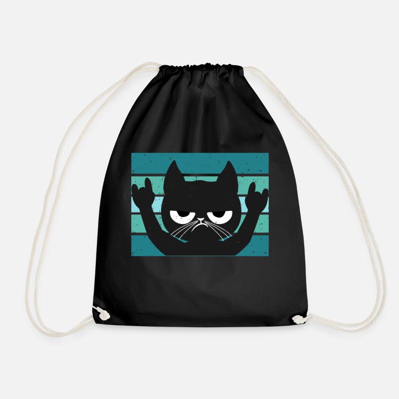 ANGRY Heavy Metal Cat - Turnbeutel - Schwarz