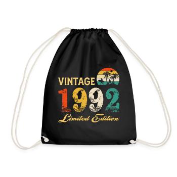 Vintage 1992 Edition Limitée Made In 1992 Anniversaire - Sac de sport léger - noir - Devant