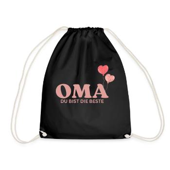 Oma du bist die Beste - Turnbeutel - Schwarz - Vorne