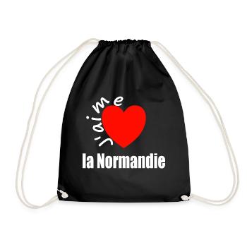 J'aime la Normandie (ich liebe die Normandie) - Turnbeutel - Schwarz - Vorne