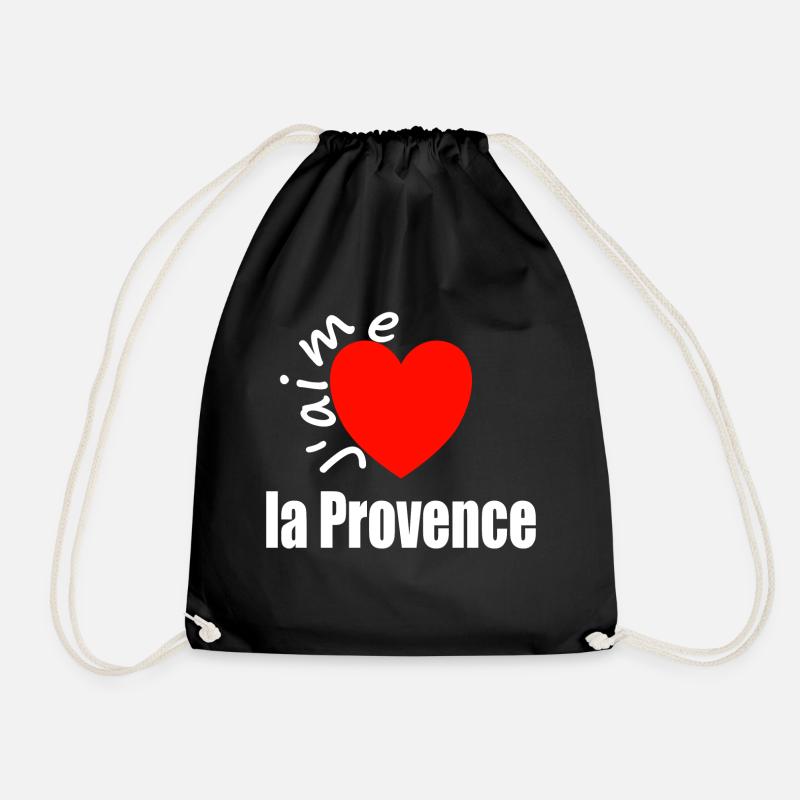 J'aime la Provence (ich liebe die Provence) - Turnbeutel - Schwarz