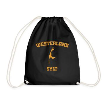 Westerland - Sylt - Nordsee - Anker - Möwe - Insel - Turnbeutel - Schwarz - Vorne