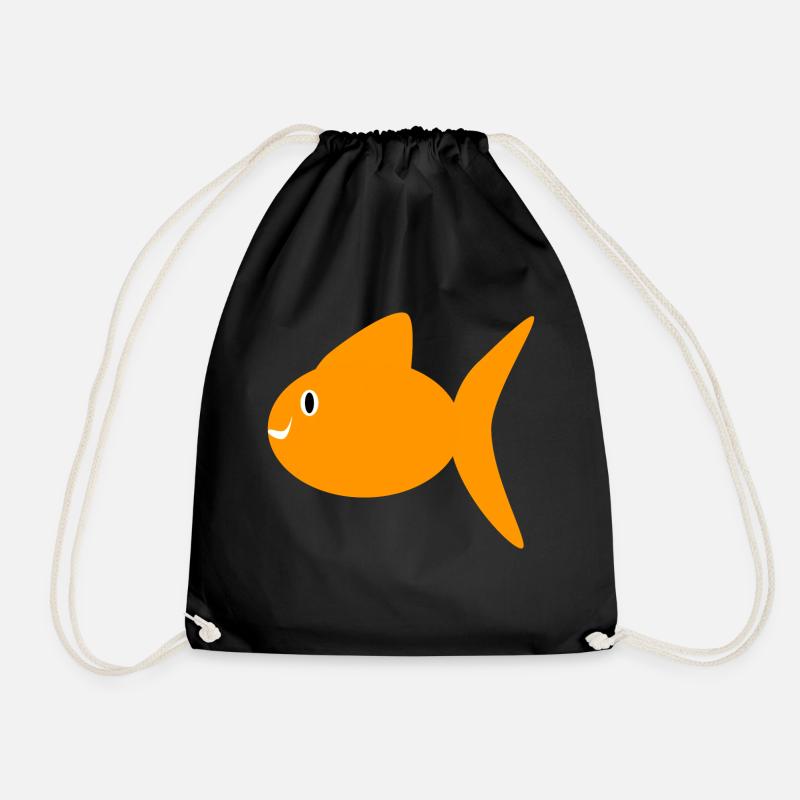 poisson rouge orange - Sac de sport léger - noir