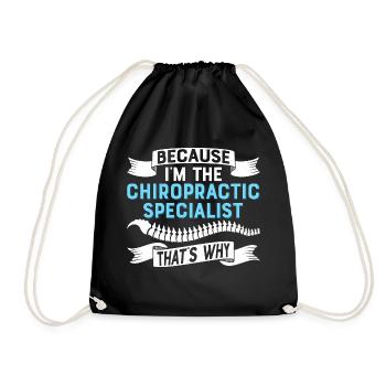 Because I'm The Chiropractic Physical Therapist Ch - Drawstring Bag - black - Front