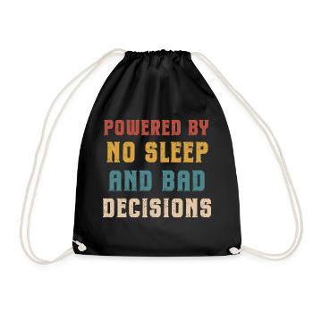 Running On Dreams And Caffeine Funny Design - Drawstring Bag - black - Front