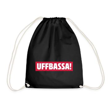 UFFBASSA! UFFBASSA | DIALEKT SCHWÄBISCH - Turnbeutel - Schwarz - Vorne