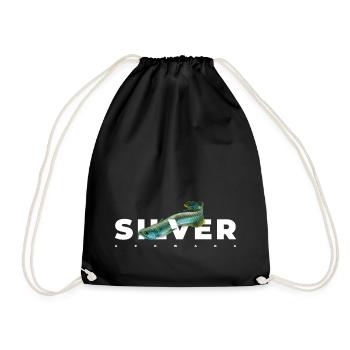 Silberner Arowana Monster Fischhüter - Turnbeutel - Schwarz - Vorne