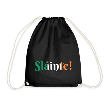 Sláinte St- Patrick's Day Ireland Flag Gift - Drawstring Bag - black - Front