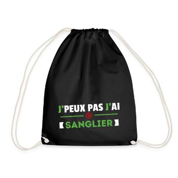 Je Peux Pas J'ai Sanglier Cadeau Chasse Chasseur - Sac de sport léger - noir - Devant