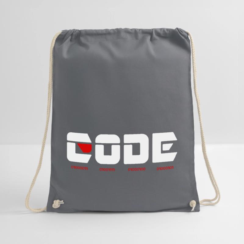 Code mscRedDesign binary light Drawstring Bag