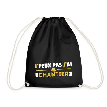 Je Peux Pas J'ai Chantier Idée Cadeau Humour - Sac de sport léger - noir - Devant
