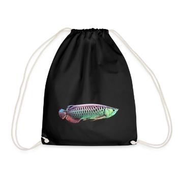 Asian Arowana Monster Fish Keeper - Drawstring Bag - black - Front