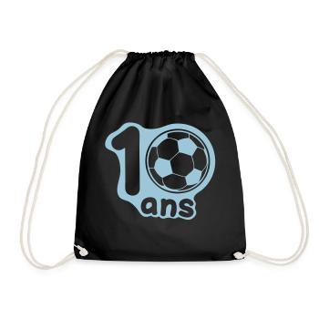 10 ans ballon foot1 - Sac de sport léger - noir - Devant