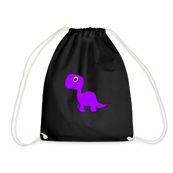 Dinosaure mauve mignon - Sac de sport léger - noir - Devant