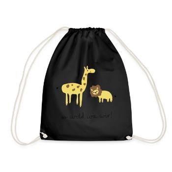 So Wild wie wir (Löwe & Giraffe) - Turnbeutel - Schwarz - Vorne