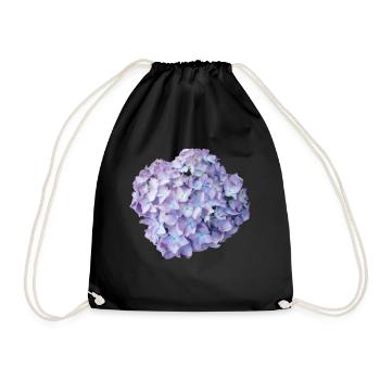 Hortensie lila Sommer - Turnbeutel - Schwarz - Vorne