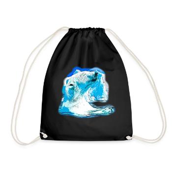 gxp polar bear polar bear enjoyer vector art - Drawstring Bag - black - Front