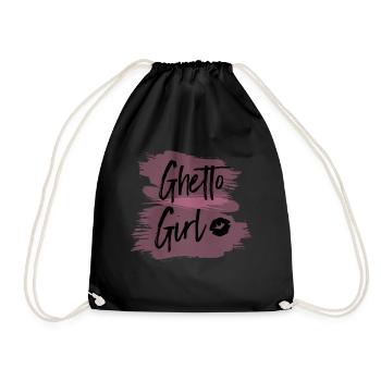 Ghetto girl - Drawstring Bag - black - Front