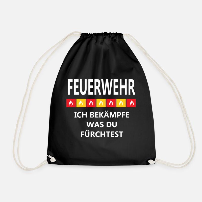 Feuerwehr ich bekämpfe was Du fürchtest, Geschenke - Turnbeutel - Schwarz