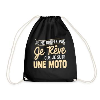 Je rêve de moto cadeau - Sac de sport léger - noir - Devant