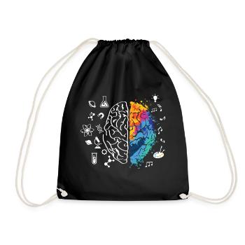 Half and half helped - Drawstring Bag - black - Front