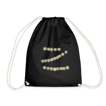 Christmas Christmas xmas fairy lights - Drawstring Bag - black - Front