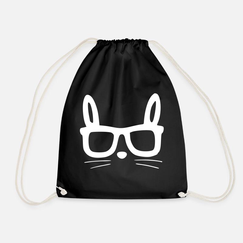 katze brille - Turnbeutel - Schwarz