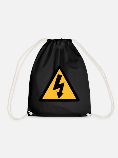 lightning thunder - Drawstring Bag - black