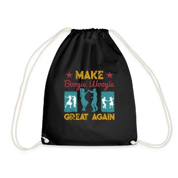 Make Boogie Woogie Great Again Tanzen Geschenk - Turnbeutel - Schwarz - Vorne