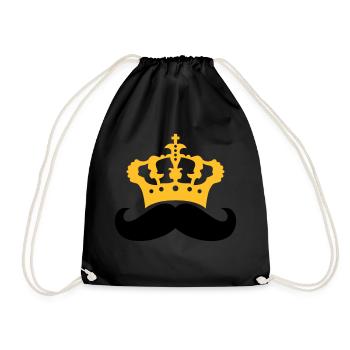 herrscher koenig krone prinz mustache schnurrbart - Turnbeutel - Schwarz - Vorne