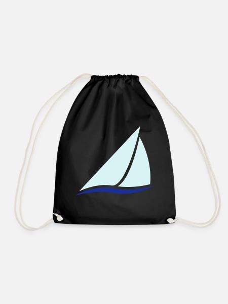 Sailing Boat Logo - Turnbeutel - Schwarz