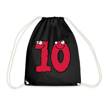 Funny 10 ten comic monsters - Drawstring Bag - black - Front