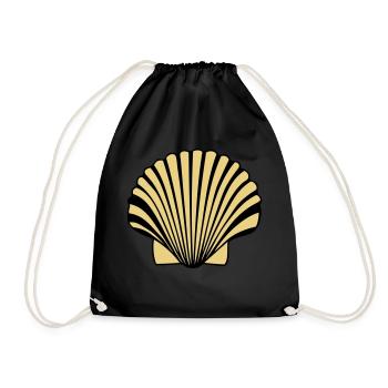 coquille saint jaques coquillage de Compostelle - Sac de sport léger - noir - Devant