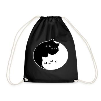 Chat souriant de Ying Yang - Karma - Sac de sport léger - noir - Devant