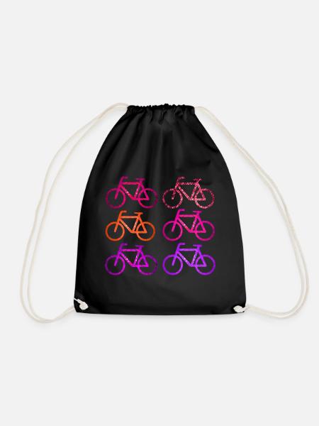 Fahrrad rosa rote Fahrräder klimaschutz CO2 Radler - Turnbeutel - Schwarz