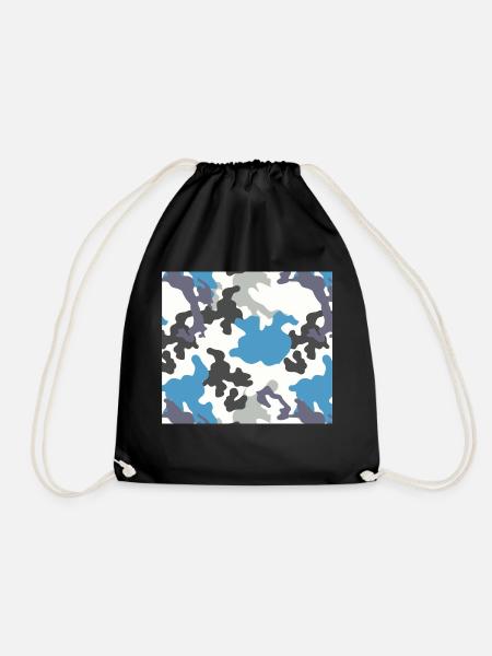 Camouflage Blau Muster - Turnbeutel - Schwarz