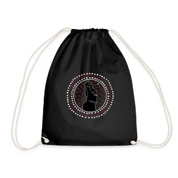 Moai statue 2 - Drawstring Bag - black - Front