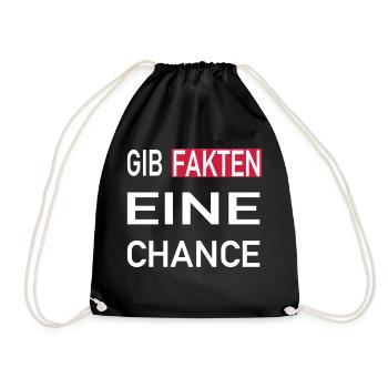 Gib Fakten eine Chance - Turnbeutel - Schwarz - Vorne