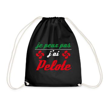 je peux pas j'ai pelote basque - Sac de sport léger - noir - Devant
